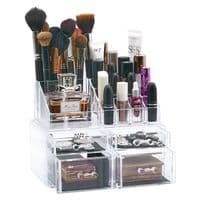4 Drawer Makeup Organiser with Lipstick Holder